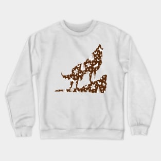 Winter Wolf and Fox Nature Pattern Crewneck Sweatshirt